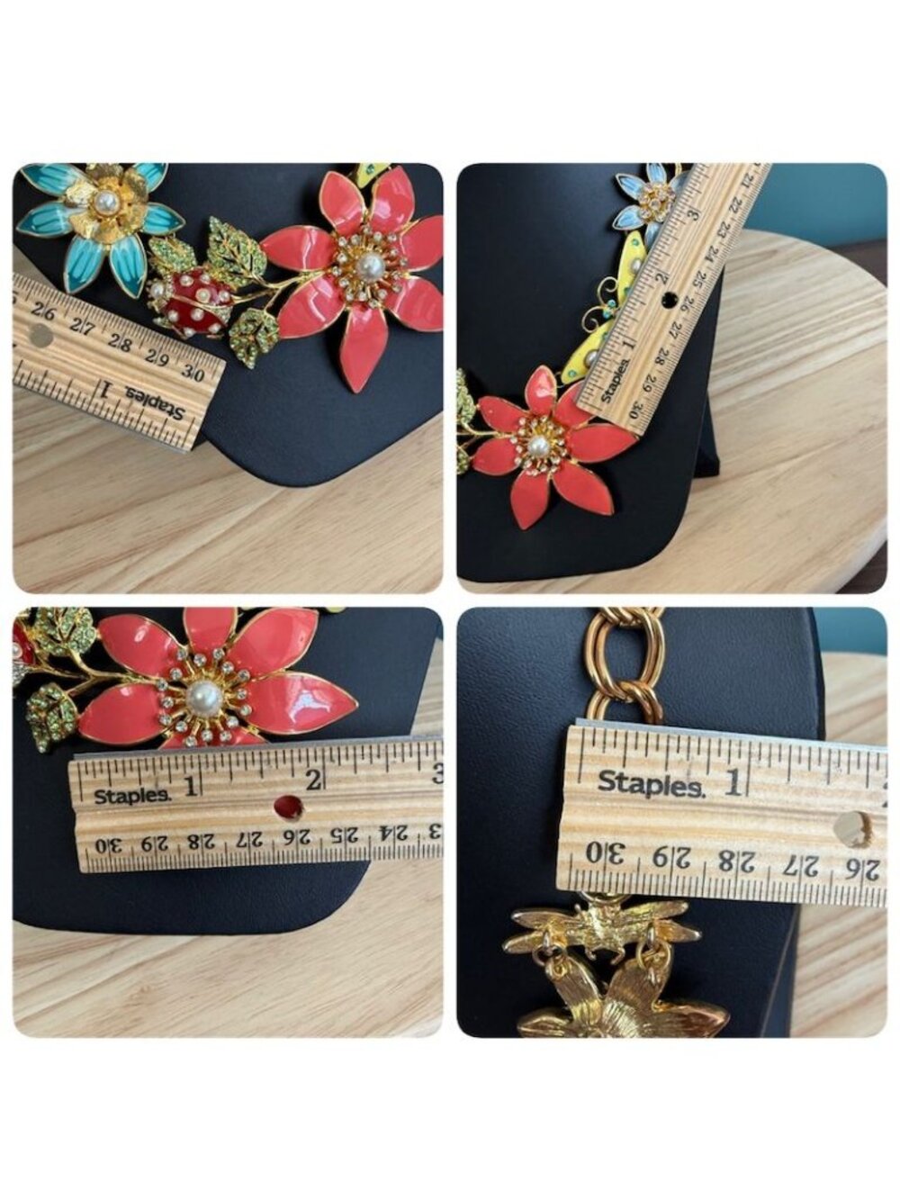 Joan Rivers Classics Collection Garden Party Gold-Tone Enamel Necklace W/ Floral - Picture 8 of 10